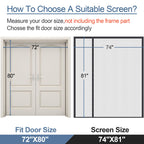 Reversible Side Opening Wide Magnetic Screen Door for Sliding & French Door
