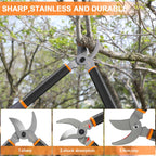 AIRAJ PRO 18"Mini Loppers,Heavy Duty Tree Trimmer with 1.5 Inch Cutting Capacity,Branch Cutter with SK5 Steel Blade,Garden Loppers with Non-slip Handle for Garden Farm Orchard