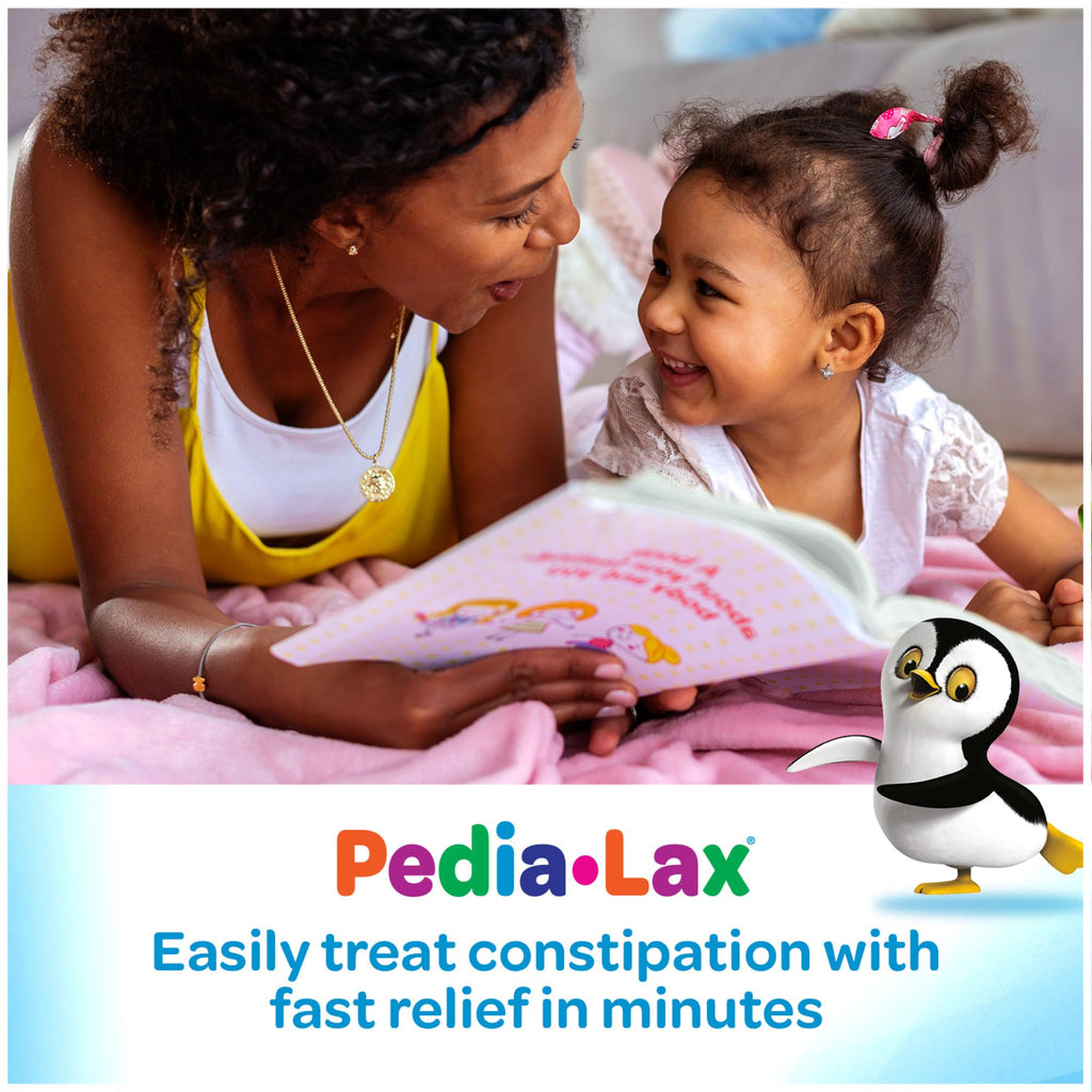 Pedia-Lax Liquid Glycerin Suppositories for Kids Ages 2-5, Gentle Constipation Relief Laxative for Children, 6 Count, Pack of 24