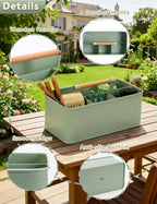 Candco Gardening Tool Caddy, Wooden Handle and 4 Compartments