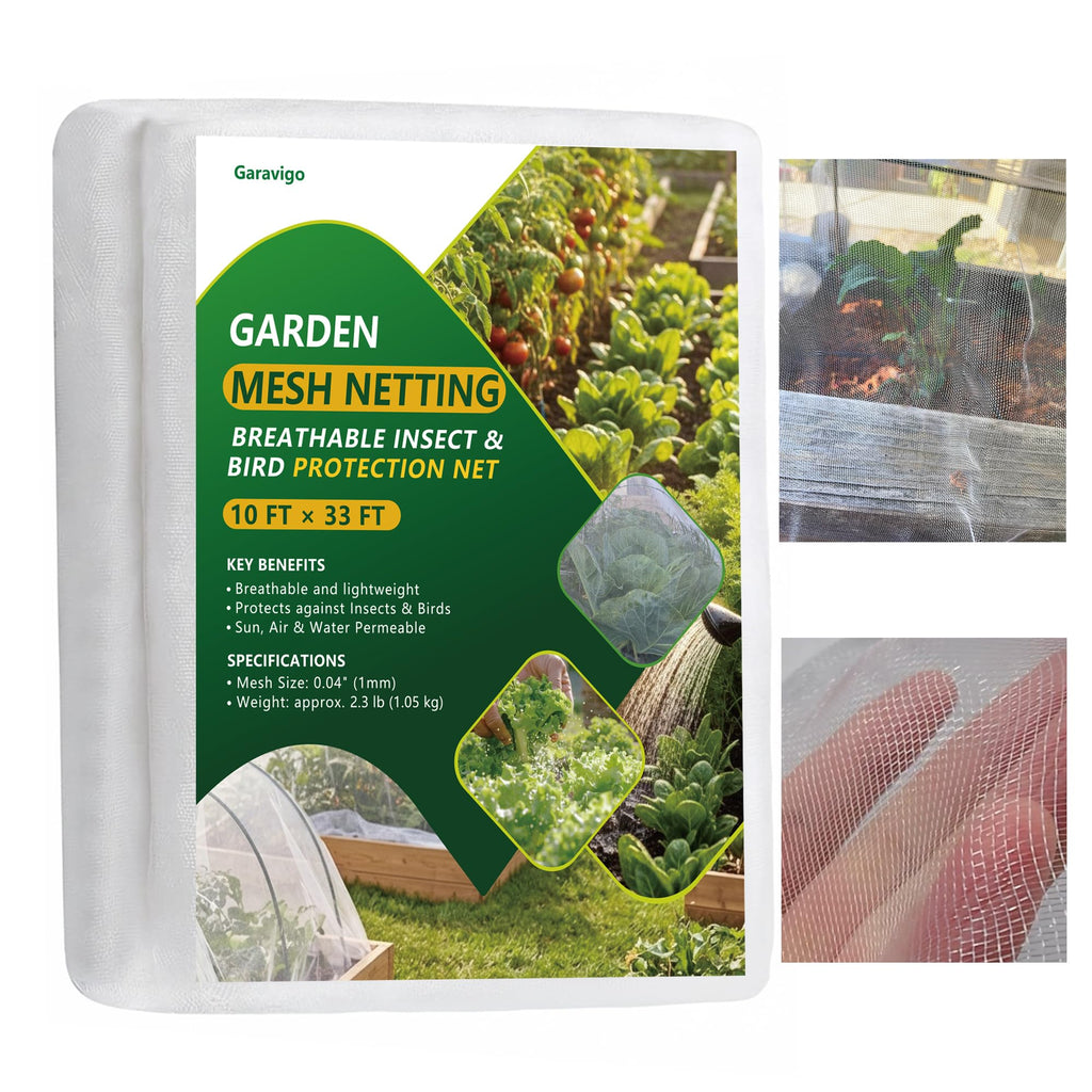 Garavigo Durable Garden Fine Mesh Netting, 10x33ft Insect Netting for Plant