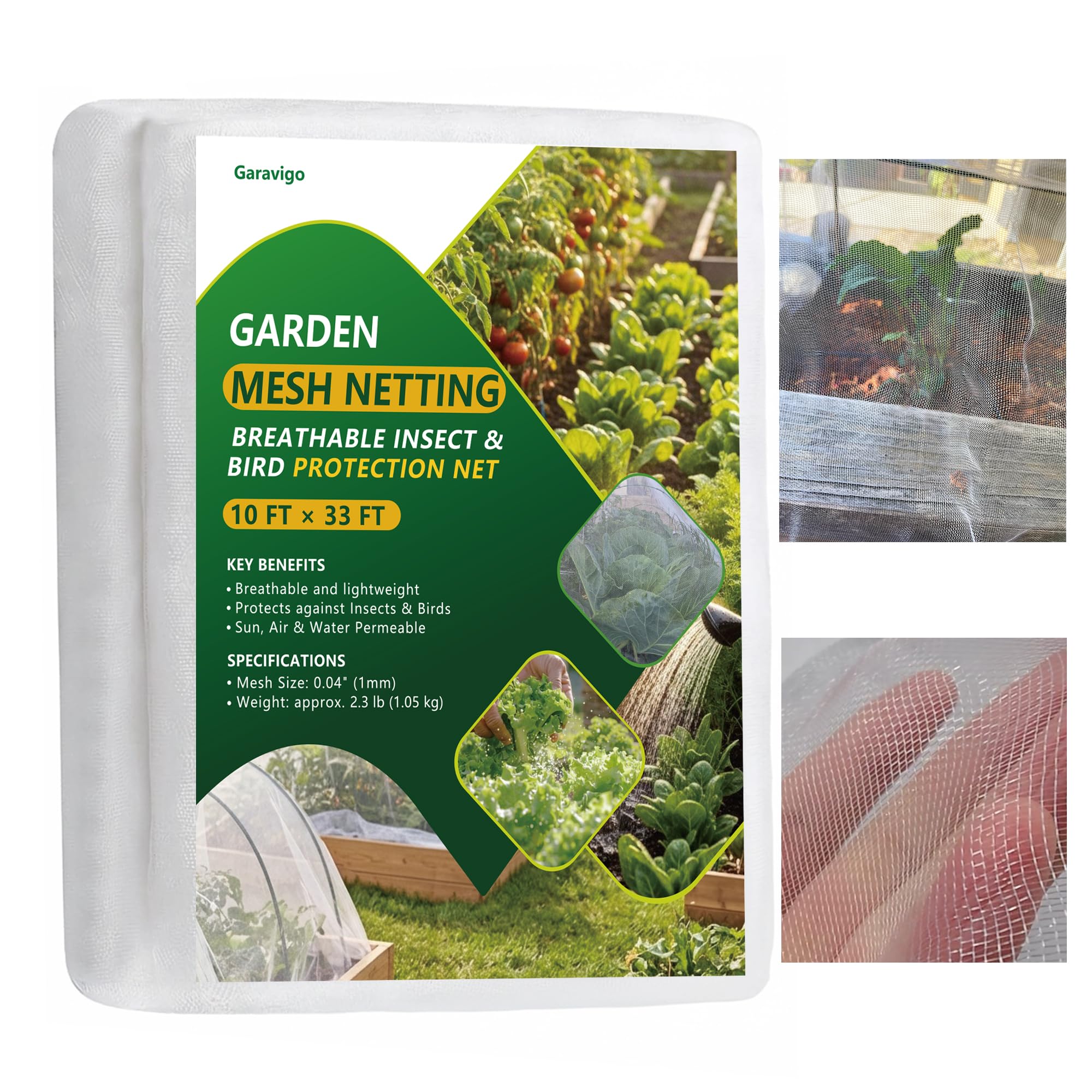 Garavigo Durable Garden Fine Mesh Netting, 10x33ft Insect Netting for Plant