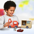 Tile Town Bluey Heeler Camper Magnetic Tile Set with Bluey and Bandit Figures, Magnetic Building Set, Interactive Construction Toy, Safe and Creative Magnet Tiles, Buildable Tile Sets for Kids 3+