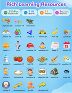 Spanish & English Talking Flash Cards for Toddlers, 510 Sight Words Bilingual Learning Toys for Children, Autism Pocket Speech Therapy Toys, Español Vocabulary Educational Flashcards