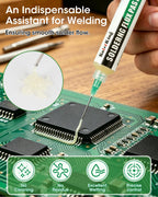 Kaisiking Soldering Flux Paste (10cc) & Desoldering Wick Kit - Premium Rosin Solder Flux for Electronics Repair, 0.1" Braided Copper Wick for PCB, SMD & DIY Projects