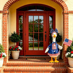 Clzemo 4th of July Porch Goose Outfit for 23 Inch Lawn Statue, Patriotic Goose Clothes with American Flag, Independence Day 250th Anniversary Memorial Day Garden Patio Yard Decoration