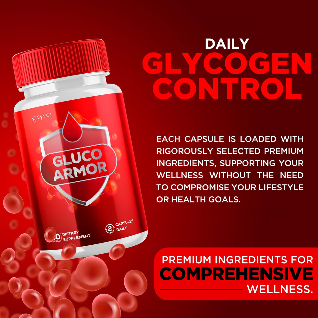 (2 Pack) Gluco Armor Capsules, Official Gluco Armor Pills with All Natural Ingredients, Advanced GlucoArmor Blood Health Support with Maximum Strength, Premium Vitamins for Women & Men (120 Capsules)