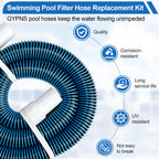 6 Ft Above Ground Pool Hoses for Hayward Filter Pump, 1-1/2" Pool Pump Hose Connector Hose Replacement Kit（2 Pack)