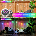 12Pack Outdoor Hanging Solar Lights, Cracked Glass Ball Lights, Multicolor