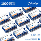 Supmedic Nitrile Exam Glove, 3.5 mil Disposable Medical Gloves Powder-Free Latex-Free Food Safe Cleaning Cooking,1000 pcs Blue (Large)