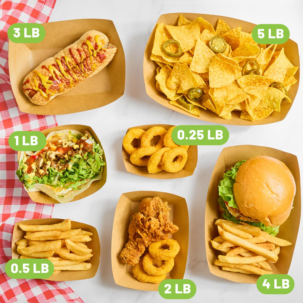 ZORRITA 100 Pack 1 Lb Small Paper Food Trays