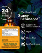 Herb Pharm Super Echinacea® Liquid Extract: USDA Organic Immune Support for Year-Round | Fast-Absorbing Echinacea Tincture, 4 Plant-Part Blend: Root, Leaf, Flower & Seed | Up to ~6 Week Supply, 2 oz*