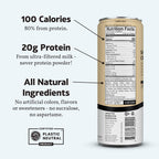 Slate Milk - High Protein Iced Coffee - Vanilla Latte - 175mg Caffeine, Lactose Free Energy - 20g Protein, 1g Sugar, 100 Calories, 1g Net Carbs, No Sugar Added - Protein Coffee - 11 fl oz, 12 Cans
