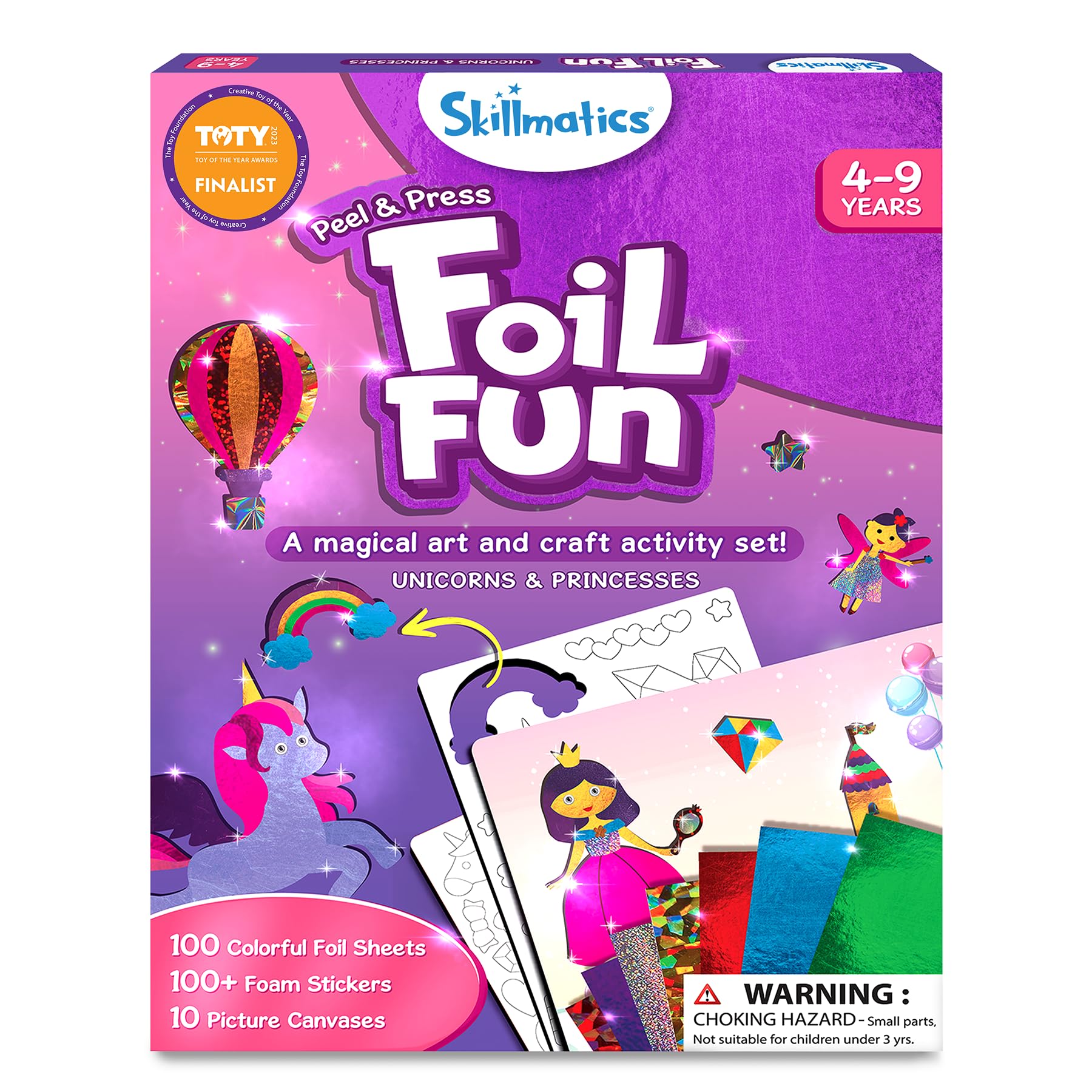 Skillmatics Foil Fun - Unicorns & Princesses, No Mess Art for Kids, Craft Kits & Supplies, DIY Creative Activity, Travel Toys, Gifts for Ages 4, 5, 6, 7, 8, 9