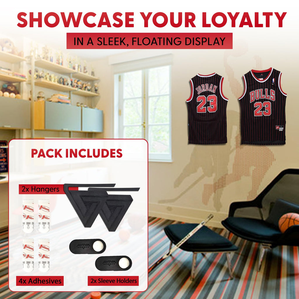 AVIVA Sports- Invisible Wall Jersey Hanger | Jersey Hanger for Wall Display | Great for Any Sports Jerseys | Sports Display (Single Pack)