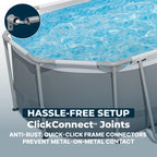 Bestway Steel Pro MAX 10' x 6'7' x 33' Oval Above Ground Swimming Pool Set, 330 GPH Filter Pump, Tritech Puncture Resistant Liner, ClickConnect Steel Frame, Gray