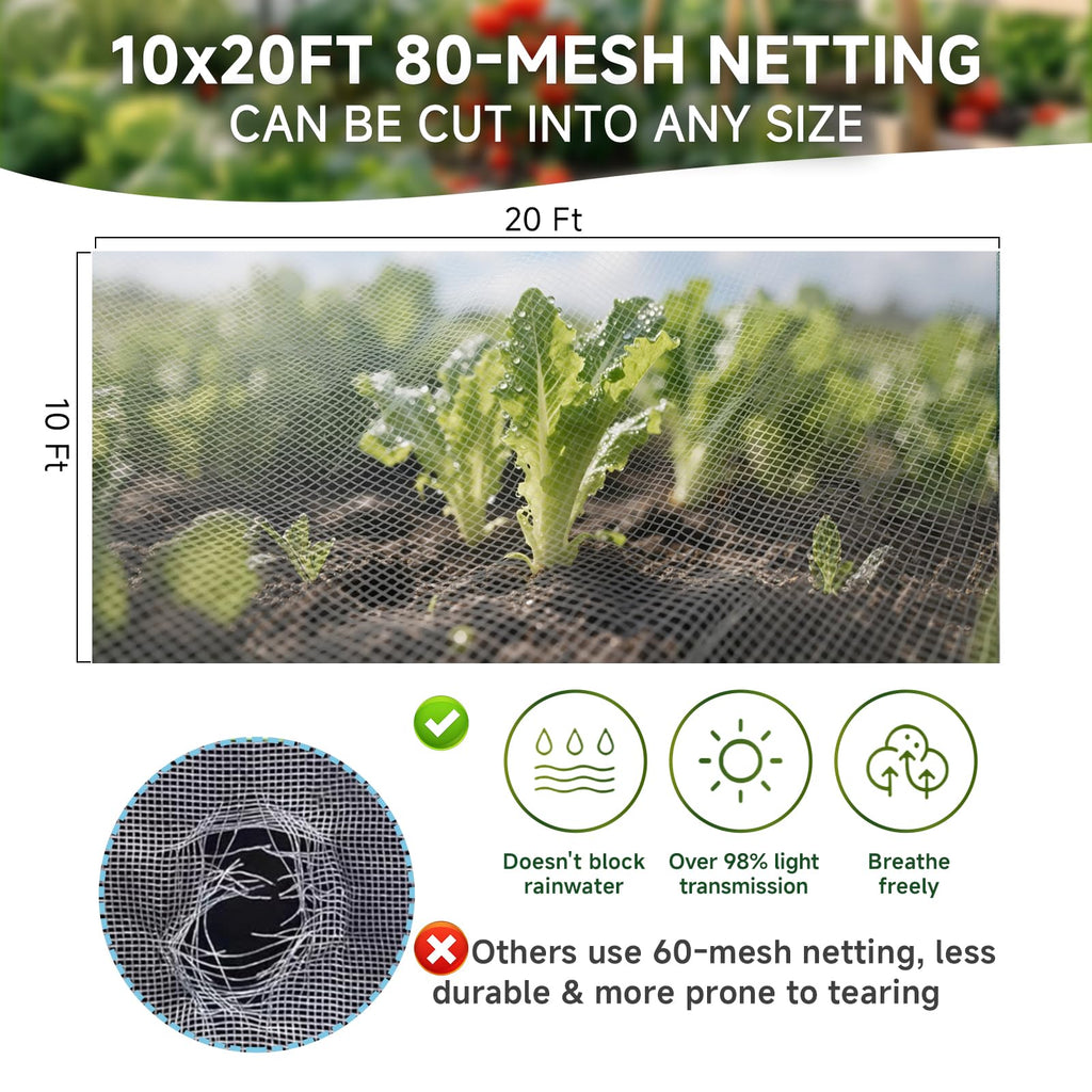 Nsitehalo 36pcs Garden Hoops for Raised Beds with Garden Netting, Clips
