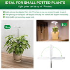 RODINTO Plant Lights for Indoor Growing, Full Spectrum Grow Light with 48 LEDs, 5 Dimmable Levels Super Bright Halo Grow Lights, with Automatic Timer, Height Adjustable 7"-17", Pack of 3