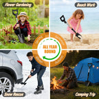 Garden Shovels for Digging, 31 Inch Small Shovel, Heavy Duty Metal Digging Shovel with D-Handle Grip, Short Kids Shovels for Digging, Mini Spade Shovel for Gardening, Camping, Beach, Car, Snow Removal