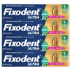 Ultra Max Hold Plus Scope Secure Denture Adhesive for Full and Partial Denture Wearers, Blue, 1.8oz 4 Pack