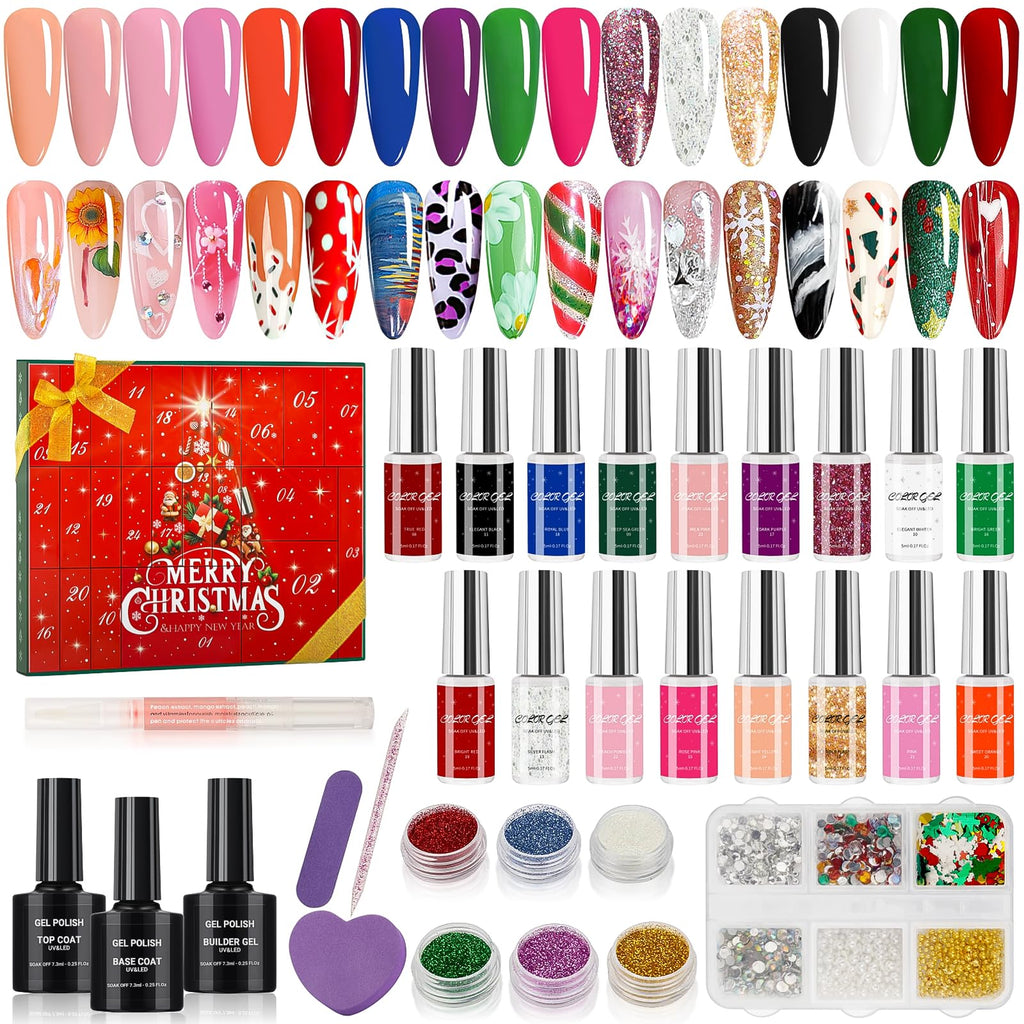 Nail Polish Advent Calendar 2026, Nail Advent Calendar, Beauty Advent Calendar 2026 for 24 Days Christmas Manicure Gift Set for Women, Teens, and Nail Art Hobbyist