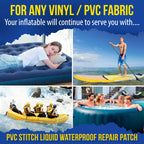 PVC Stitch Heavy Duty Repair Kit for Air Mattresses, Waterbeds, Hot Tubs, Above-Ground Pools, Bouncy Houses, Air Mats, PVC Pipes & Hoses, Punching Bags, and Much More (+ Reinforcing Mesh Cord)