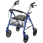 Drive Medical Rollator Walker with Seat, 7.5 Inch Wheels, Blue