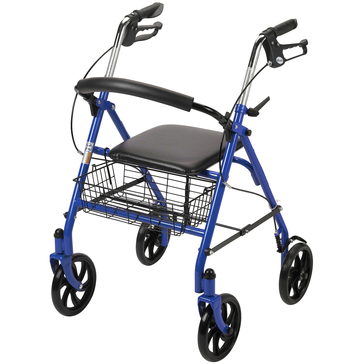 Drive Medical Rollator Walker with Seat, 7.5 Inch Wheels, Blue