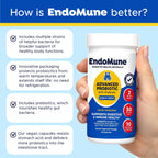 Endomune Advanced Adult Multi-Strain Probiotic Supplement with Prebiotic - 10 Strains, 30 Billion CFU - Physician Formulated (60-Count)