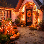 JMEXSUSS 168Ft 600 LED Halloween Lights Outdoor Orange String Lights Plug