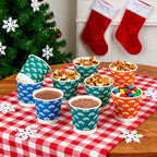 JollyPack 600 Pack 3 oz Disposable Bathroom Paper Cups, Small Mouthwash Cups in Orange, Blue, and Green, Great for Candy, Biscuits, Bathroom Use, Parties, Picnics, and Travel