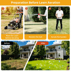 Lawn Aerator Tool with Dual-Layer Self-Cleaning Spikes, 15 Spike Heavy Duty Manual Lawn Aerator for Compact Soil, Anti-Clog Grass Aerator for Yard, Garden & Lawn Care
