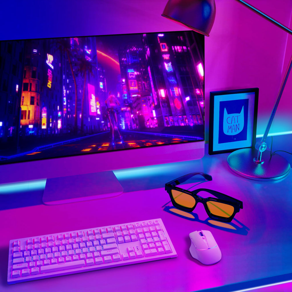 VISOONE Gamer Glasses Professional Blue Light Filter with Anti-Fatigue and Anti-Glare for Men and Women RIVER