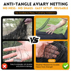 Heavy Duty Aviary Netting 25x50 ft, 1" Mesh Reinforced HDPE Poultry Netting, Anti-Tangle Bird Netting for Chicken Coop, Hawk Deterrent for Chickens, Garden & Crop Protection