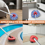 Fatmass 5 Pack Spin Mop Head Replacement for O Cedar RinseClean 2-Tank System,Include 4 Mop Replace Heads + 1 Upgrade Scrubber Brush, 100% Microfiber Mop Refills Deep Cleaning Machine Washable