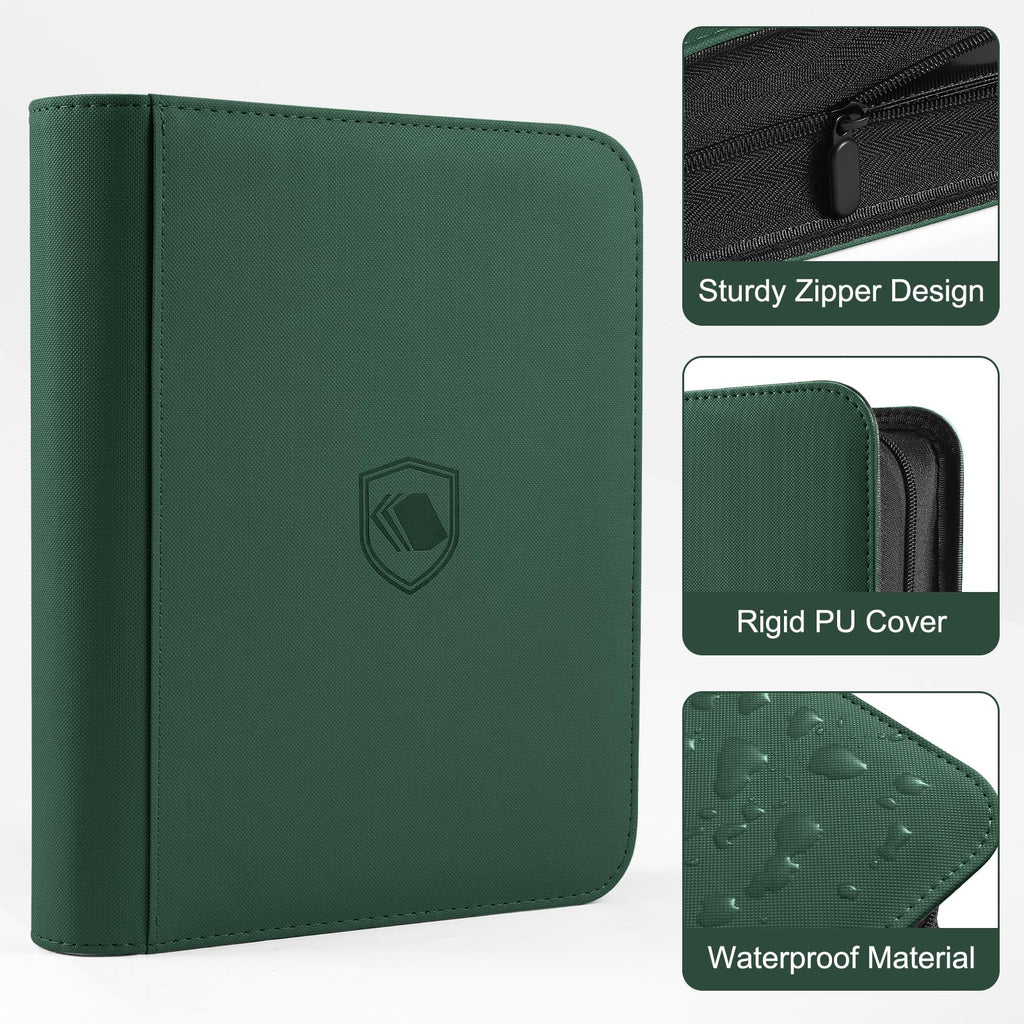 Toploader Binder, Holds 160 Toploaders, 100 Toploaders Included, 4-Pocket PU Cover Top Loader Binder for 3" x 4" Rigid Toploaders, Ringless Double-Sided Toploader Card Binder for TCG, Sport Cards