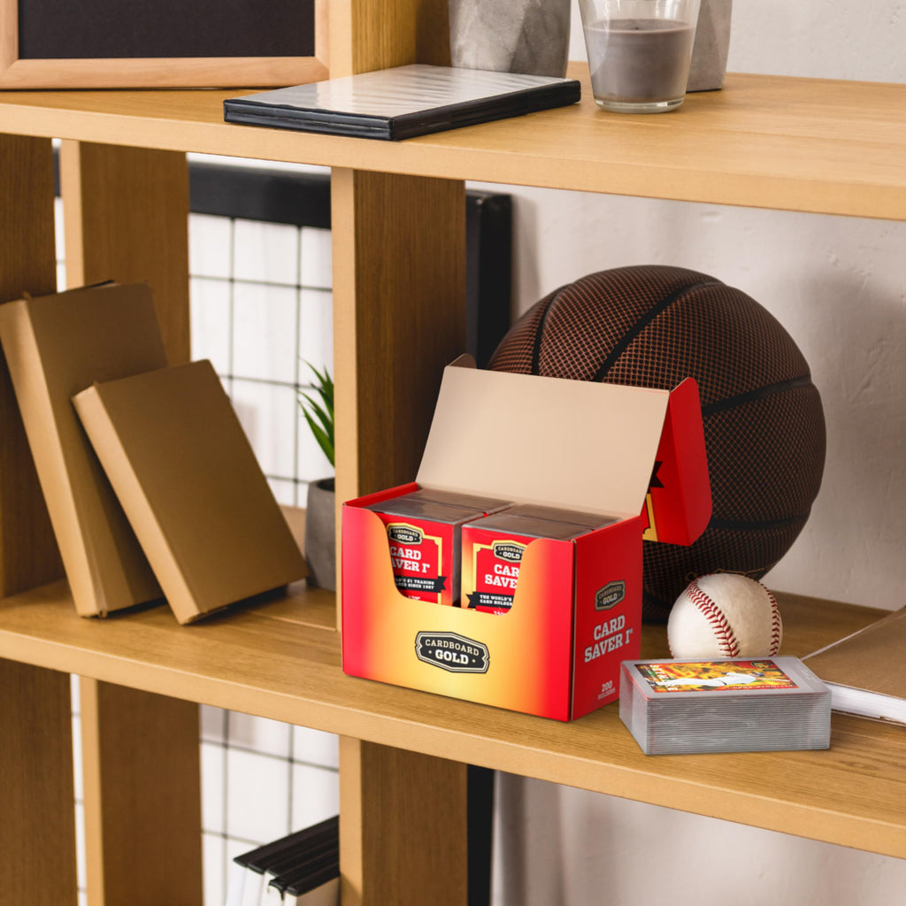 Cardboard Gold Card Saver 1-200Count - Semi Rigid Card Holder, Trading Card Protectors - PSA-Approved Cardsaver for Baseball, Trading, Sports Cards - Card Sleeves, Binder, & Storage Box Compatible