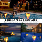 Solar Pool Chlorine Floater, Upgraded Flame Chlorine Tablet Floater for 3 Inch Tablets, Large Pool Dispenser,Floating Chlorine Floater with Adjustable Flow,Solar ChlorineFloater for Hot Tub