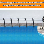 24 Pcs Pool Solar Cover Reel Attachment Kit, Solar Cover Reel Blanket Straps and Clips for Universal Inground Swimming Pool (Yellow, Straps)