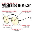Gunnar Optiks Amber Lens Round Blue Light Blocking, Black, Adult