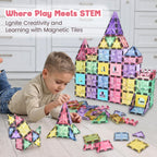 BBMVP Magnetic Building Tiles 68 PCS Magnets Stacking Kids Toys STEM Sensory Games Educational Construction Toys Christmas Toy Gift for Boys and Girls 3 4 5 6 7 8 9+Year Old