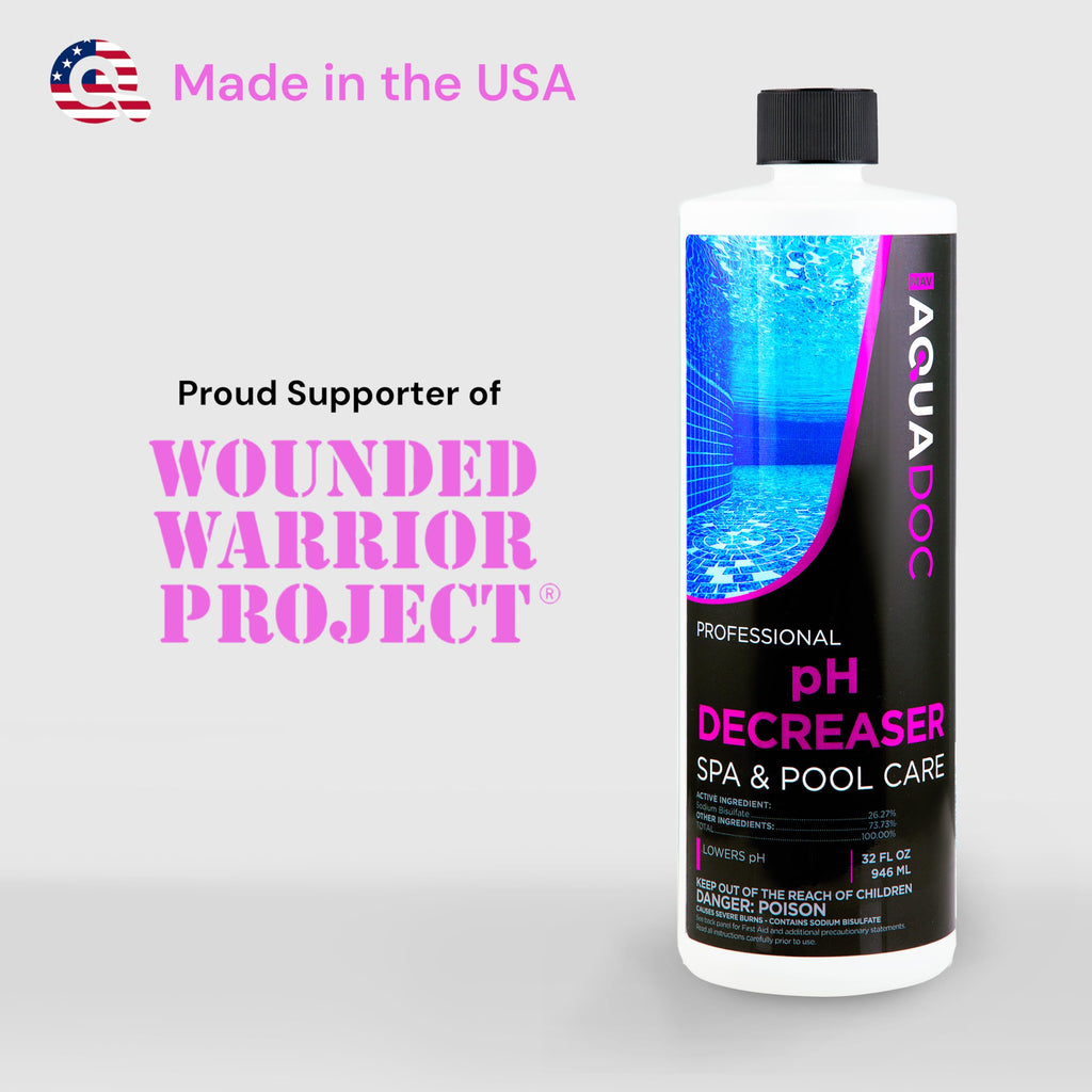 AquaDoc Hot Tub pH Decreaser - 32oz - Spa pH Down for Water Balance - Hot Tub Chemicals Made in USA