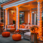 JMEXSUSS 168Ft 600 LED Halloween Lights Outdoor Orange String Lights Plug