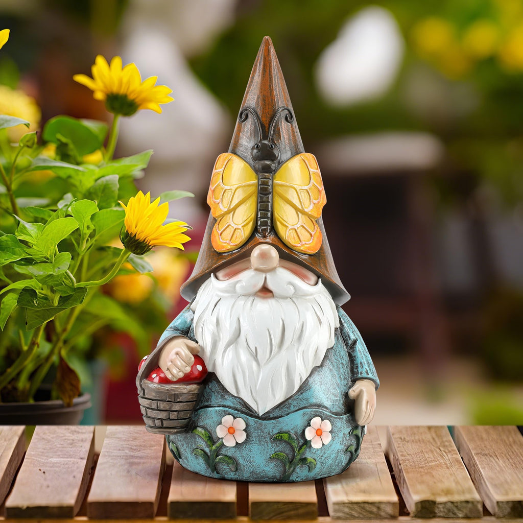 Butterfly Gnome Garden Statue Cute Resin Outdoor Gnome Nomes Gift for Women