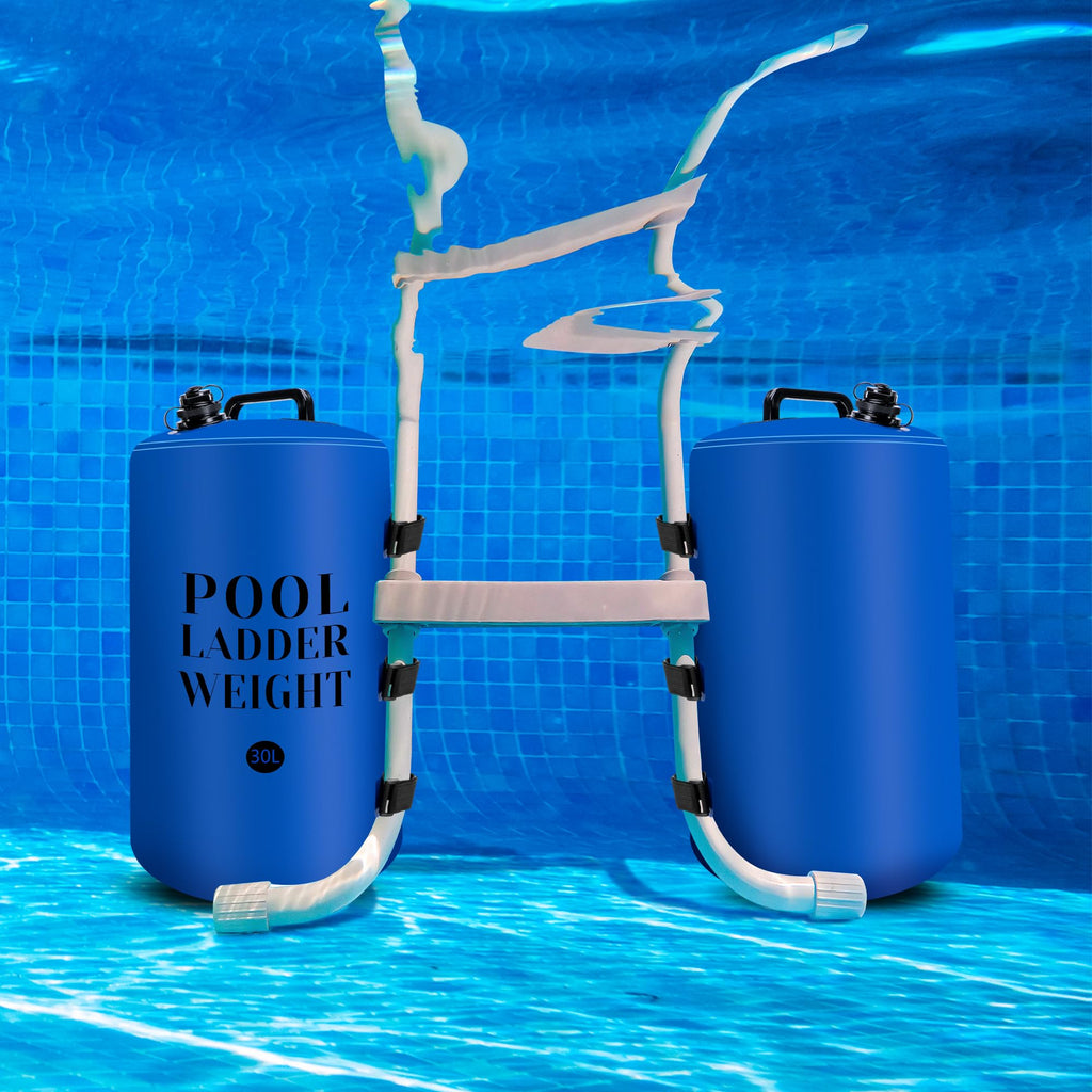 moonoom 2Pcs 30L/75LB Pool Step Weights, 500D PVC Waterproof Swimming Pool Sand Bags with Heavy-Duty Nylon and Handle, Universal Pool Step Anchor Bag for Above Ground and in-Ground Stairs