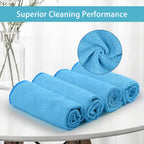 HOMEXCEL Blue Microfiber Cleaning Cloth 100 Pack, Microfiber Towel for Cars, Lint Free, Scratch-Free, Highly Absorbent, and Cleaning Rags for House, Window and Glass, Cars, TV Screen 11.5 X11.5 inch