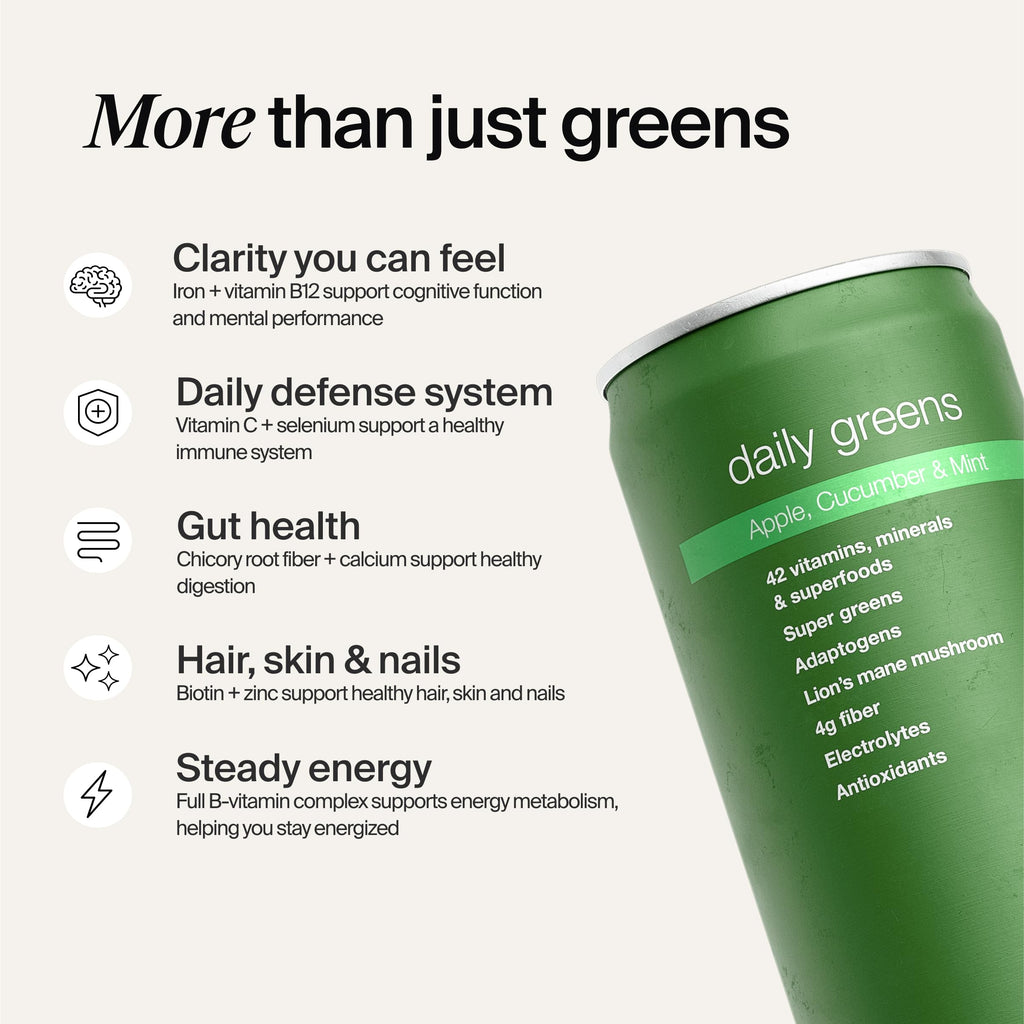Huel Daily Greens Ready-to-Drink | Apple Cucumber Mint Superfood Greens | 91 Vitamins, Minerals, and Wholefood-Sourced Ingredients | Adaptogens, Antioxidants, Gut-Friendly Probiotics | 12 Fl Oz, 12 Pk