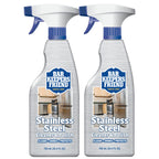 Bar Keepers Friend Stainless Steel Cleaner and Polish Spray (2 x 25.4 oz) Removes Oily Fingerprints, Hard Water Stains, Grime & Food Debris without Scratching or Dulling Appliances & Surfaces