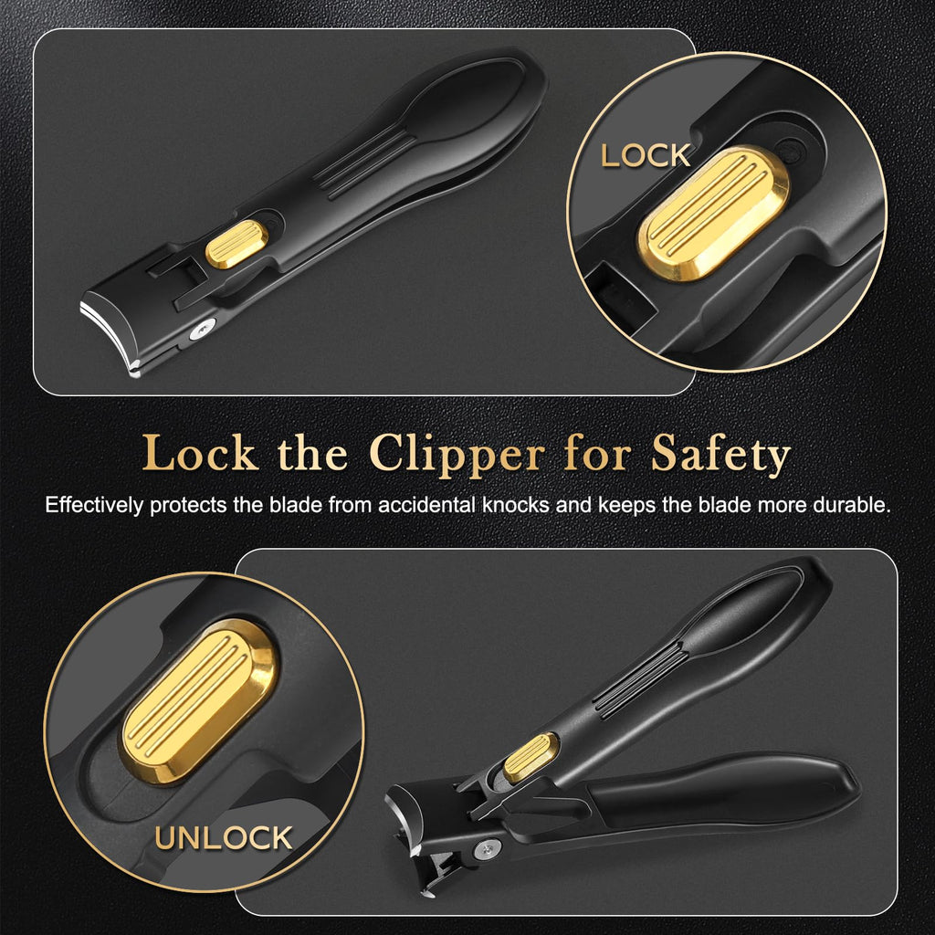 Toenail Clippers for Thick & Ingrown Nails, Professional Nail Clipper Set with Pedicure Tool, Super Sharp Fingernail Cutter with Catcher, Podiatrist Toe Nail Clippers Kit for Seniors, Men & Women