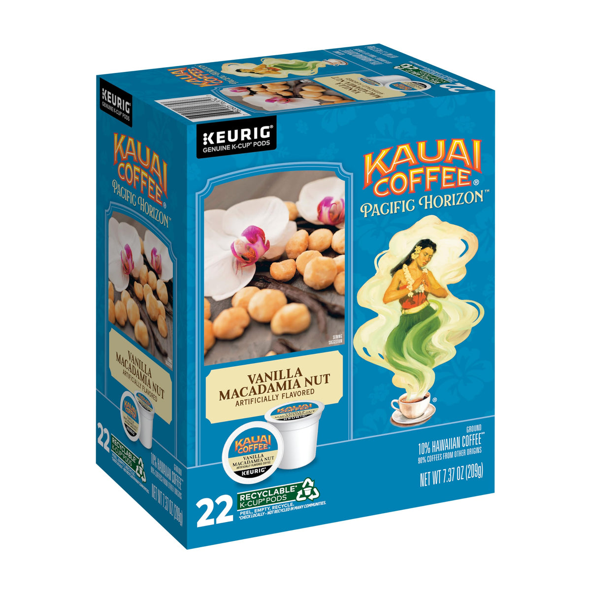 Kauai Coffee K-Cup Pods - Vanilla Macadamia Nut, 22 K-Cup Pods